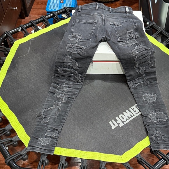 REPRESENT Rugged Black Ripped Jeans - Picture 7 of 8